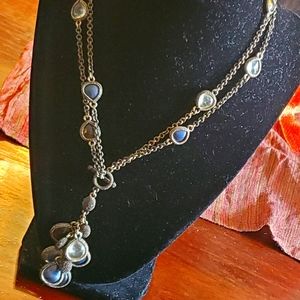 Lia Sophia bronze look tear drop toggle necklace